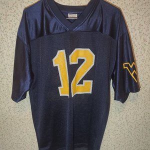 West Virginia Mountaineers Football Jersey Pro Edge Mens Large L #12 WVU